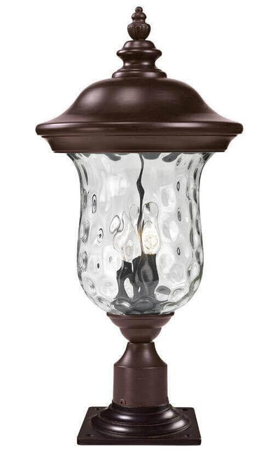 Aluminum With Clear Waterglass Traditional Outdoor Pier Mount - LV LIGHTING