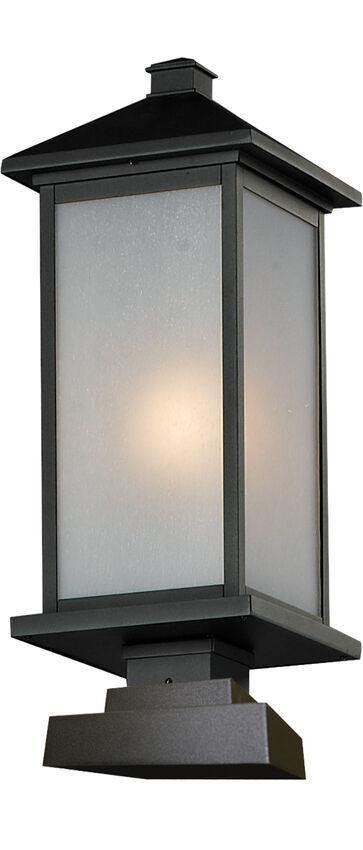 Aluminum with Seedy Glass Shade Rectangular Classic Square Base Outdoor Pier Mount - LV LIGHTING