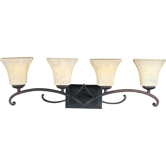 Rustic Burnished with Frost Lichen Glass Shade Vanity Light - LV LIGHTING