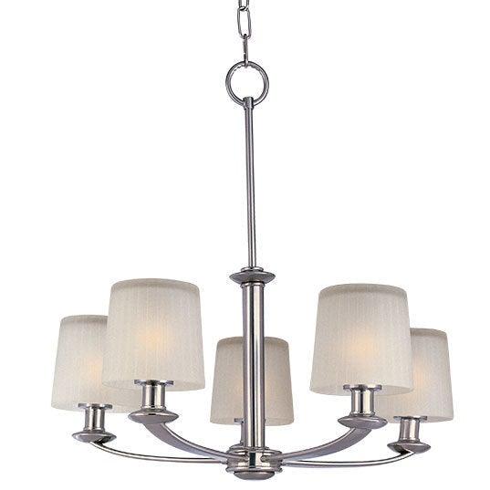 Satin Nickel with Frosted Glass Shade Chandelier - LV LIGHTING
