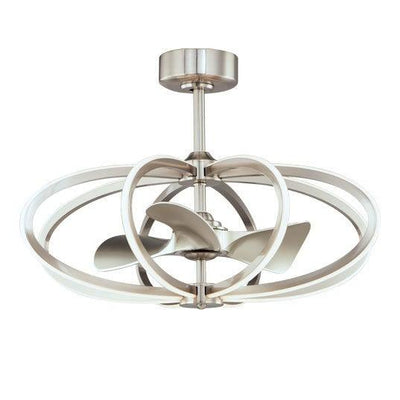 LED Satin Nickel with ABS Blade WiFi Enabled Ceiling Fan - LV LIGHTING