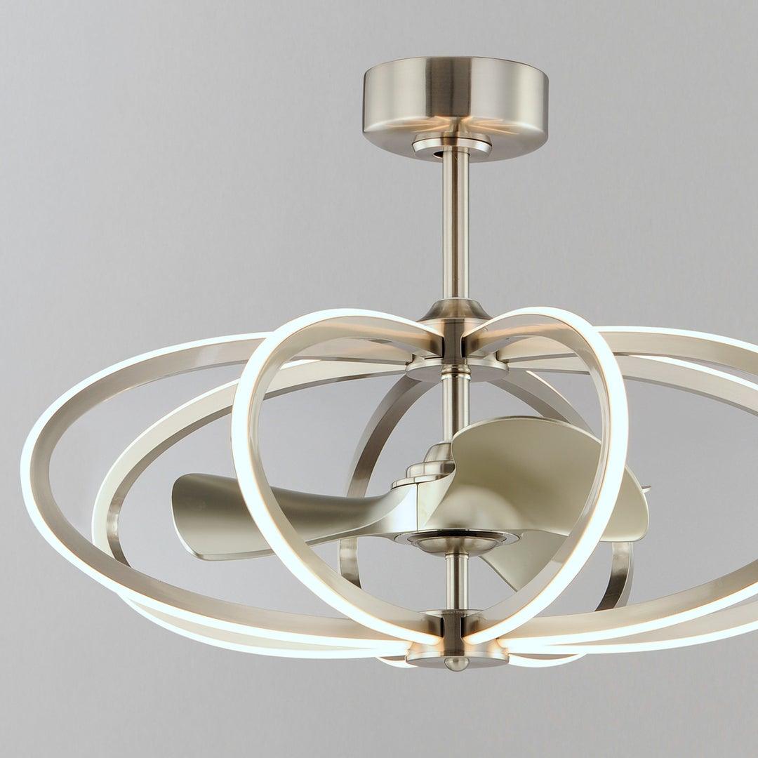 LED Satin Nickel with ABS Blade WiFi Enabled Ceiling Fan - LV LIGHTING