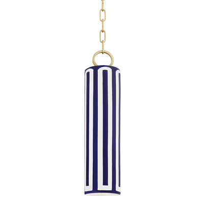 Steel with Cylindrical Ceramic Shade Pendant - LV LIGHTING