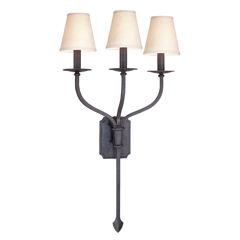 French Iron Rod with Fabric Shade Wall Sconce - LV LIGHTING