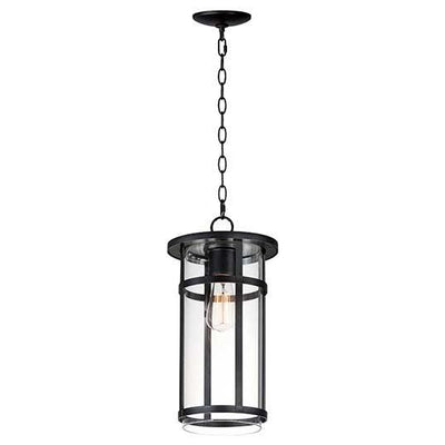 Black Aluminum Frame with Clear Glass Shade Outdoor Pendant - LV LIGHTING