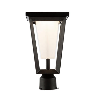 LED Black Aluminum Frame with Frosted White Diffuser Outdoor Post Light - LV LIGHTING
