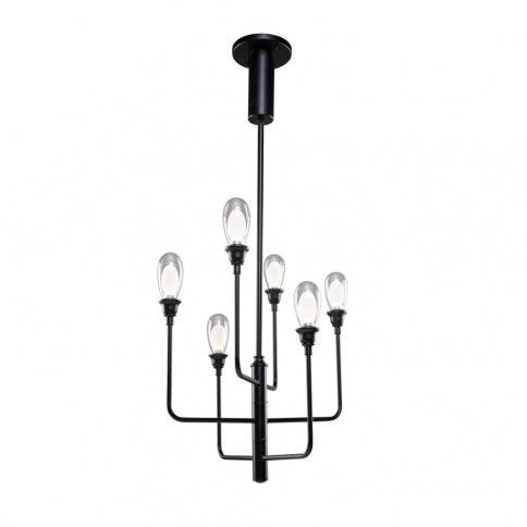 LED Black Arms with Dual Glass Diffuser Outdoor Pendant - LV LIGHTING