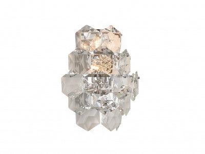 Steel Frame with Clear Crystal Wall Sconce