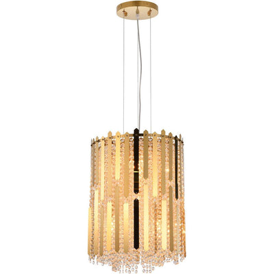 Gold Stainless Steel Frame with Clear Crystal Strand Pendant - LV LIGHTING