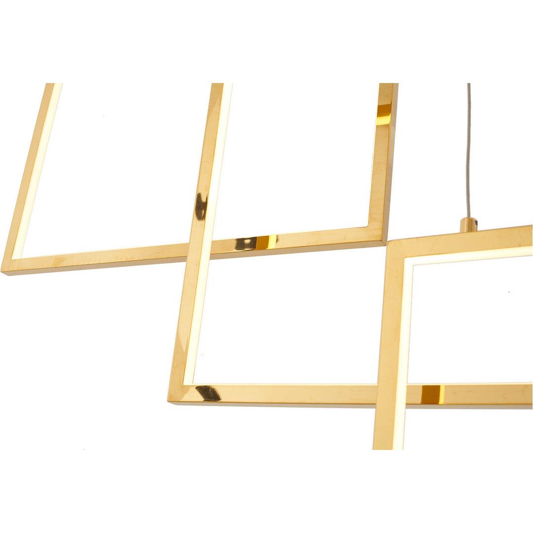 LED Gold Rectangular Frame with Acrylic Diffuser Linear Pendant - LV LIGHTING