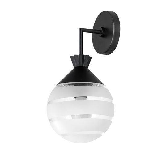 Black Frame with Clear Glass Globe Outdoor Wall Sconce