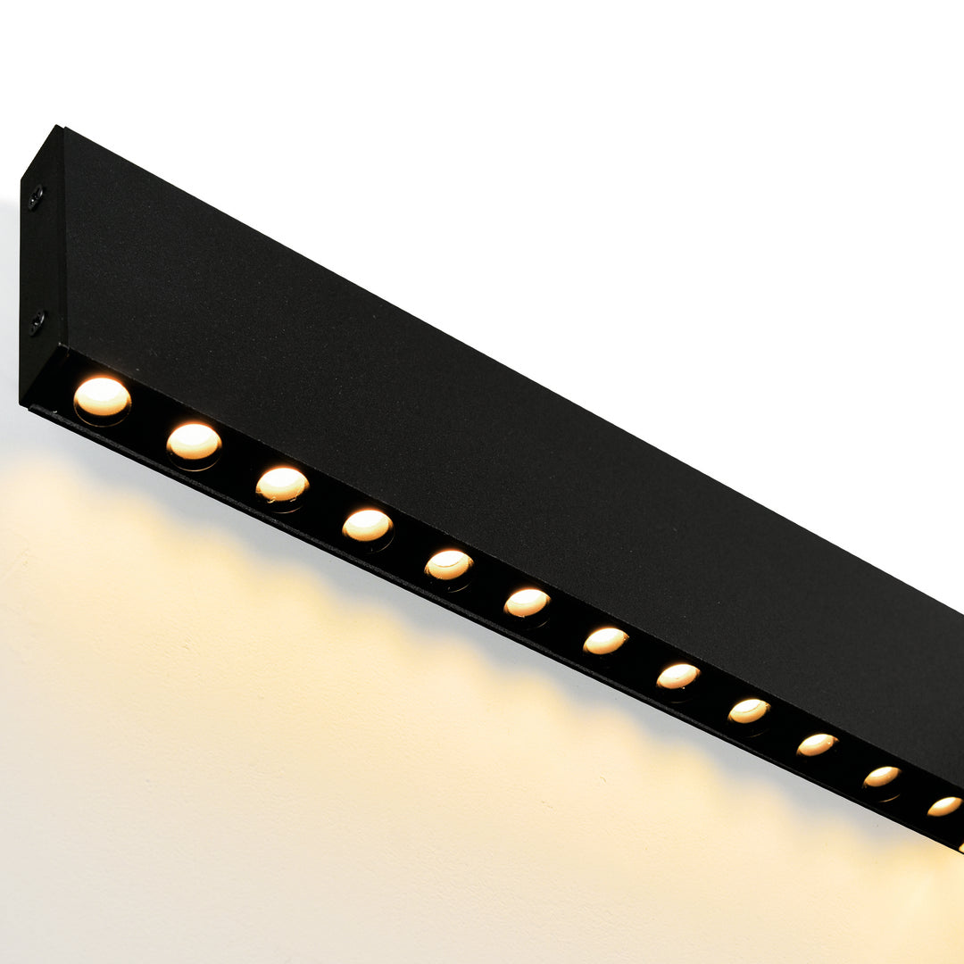 LED Black Frame with Spot Linear Pendant