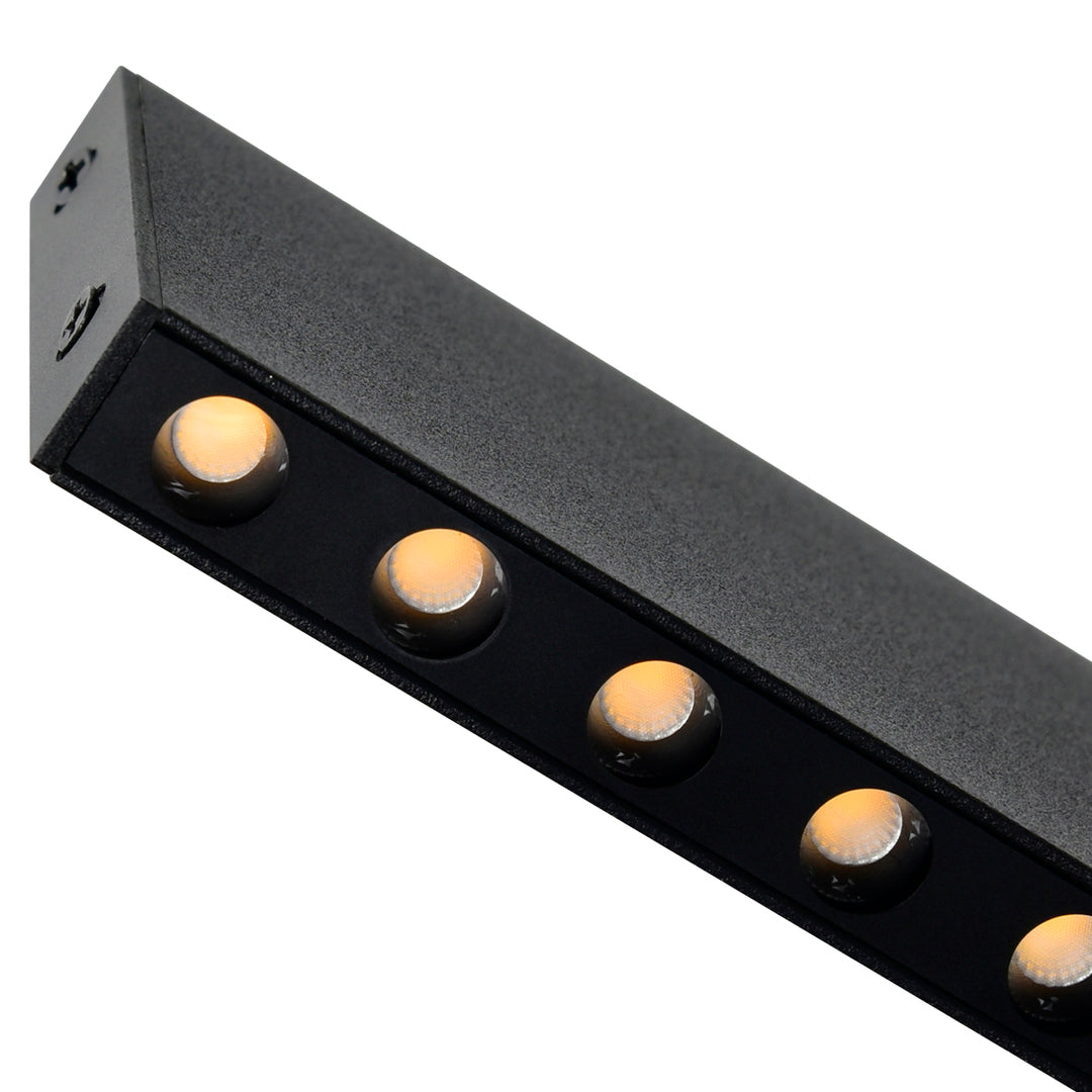 LED Black Frame with Spot Linear Pendant