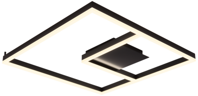LED Satin Dark Gray Symmetrical Frame with Acrylic Diffuser Flush Mount