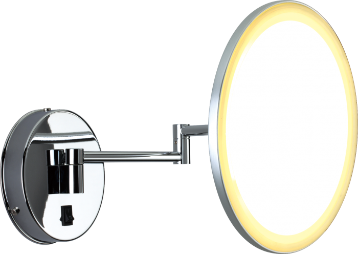 LED Chrome Frame with Adjustable Arm Mirror