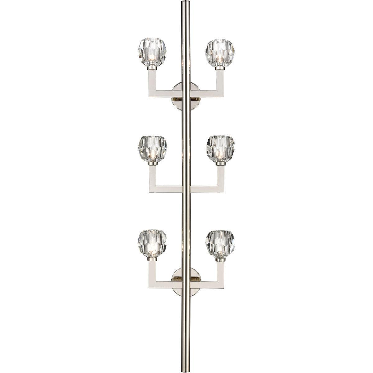 Steel Angled Arm with Clear Crystal Shade Wall Sconce - LV LIGHTING