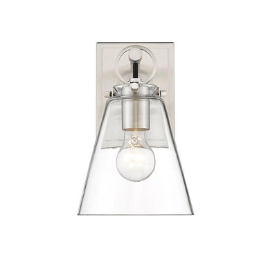 Steel with Clear Conical Shade Wall Sconce - LV LIGHTING