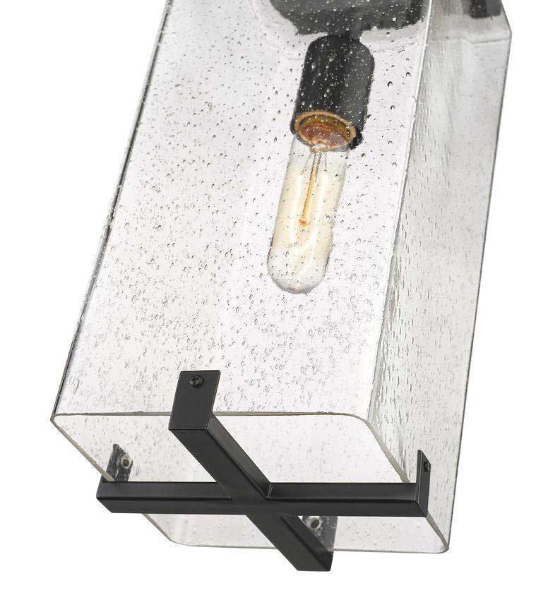 Black Aluminum Frame with Rectangular Glass Shade Outdoor Pendant - LV LIGHTING