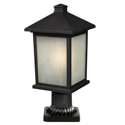 Aluminum with Seedy Glass Traditional Patterned Base Outdoor Pier Mount - LV LIGHTING