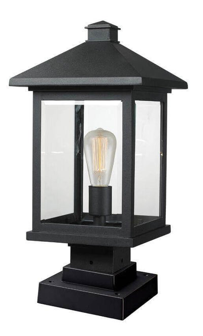 Aluminum with Glass Shade Square Base Traditional Pier Mount - LV LIGHTING