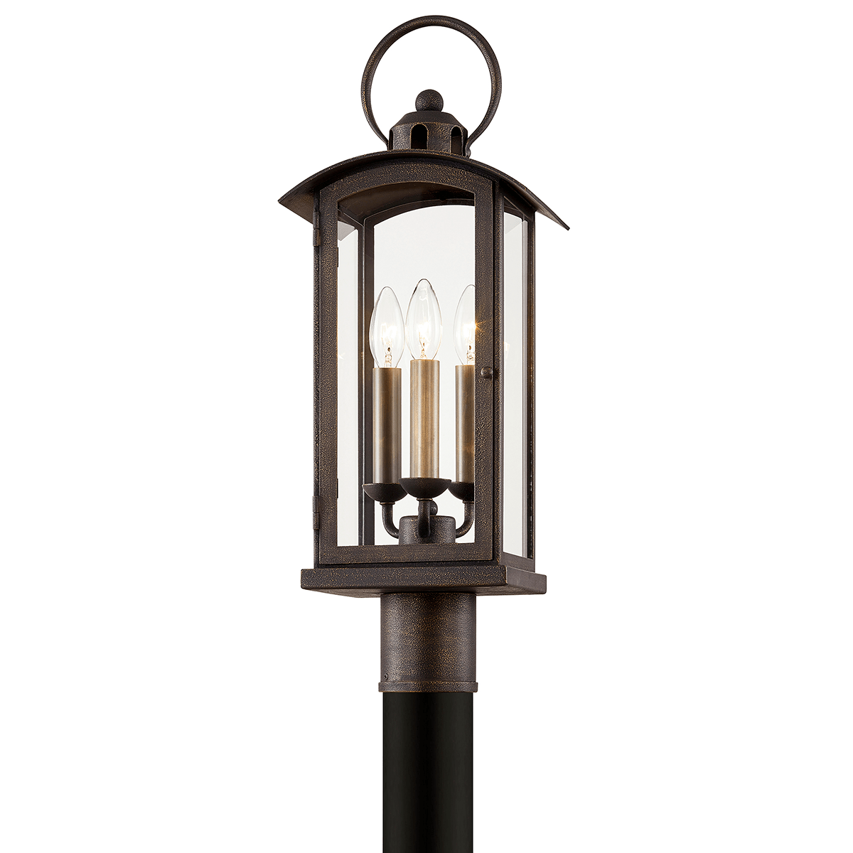 Vintage bronze with Clear Glass Shade Outdoor Post Light - LV LIGHTING