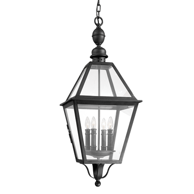 Natural Bronze with Clear Glass Shade Outdoor Pendant - LV LIGHTING