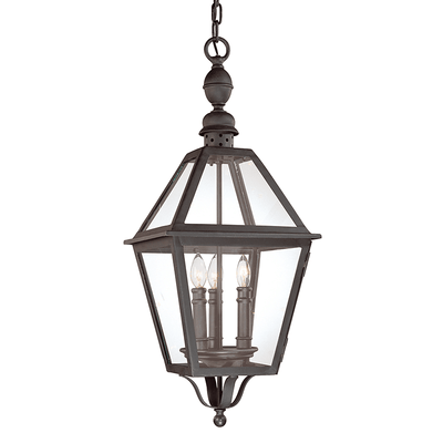 Natural Bronze with Clear Glass Shade Outdoor Pendant - LV LIGHTING