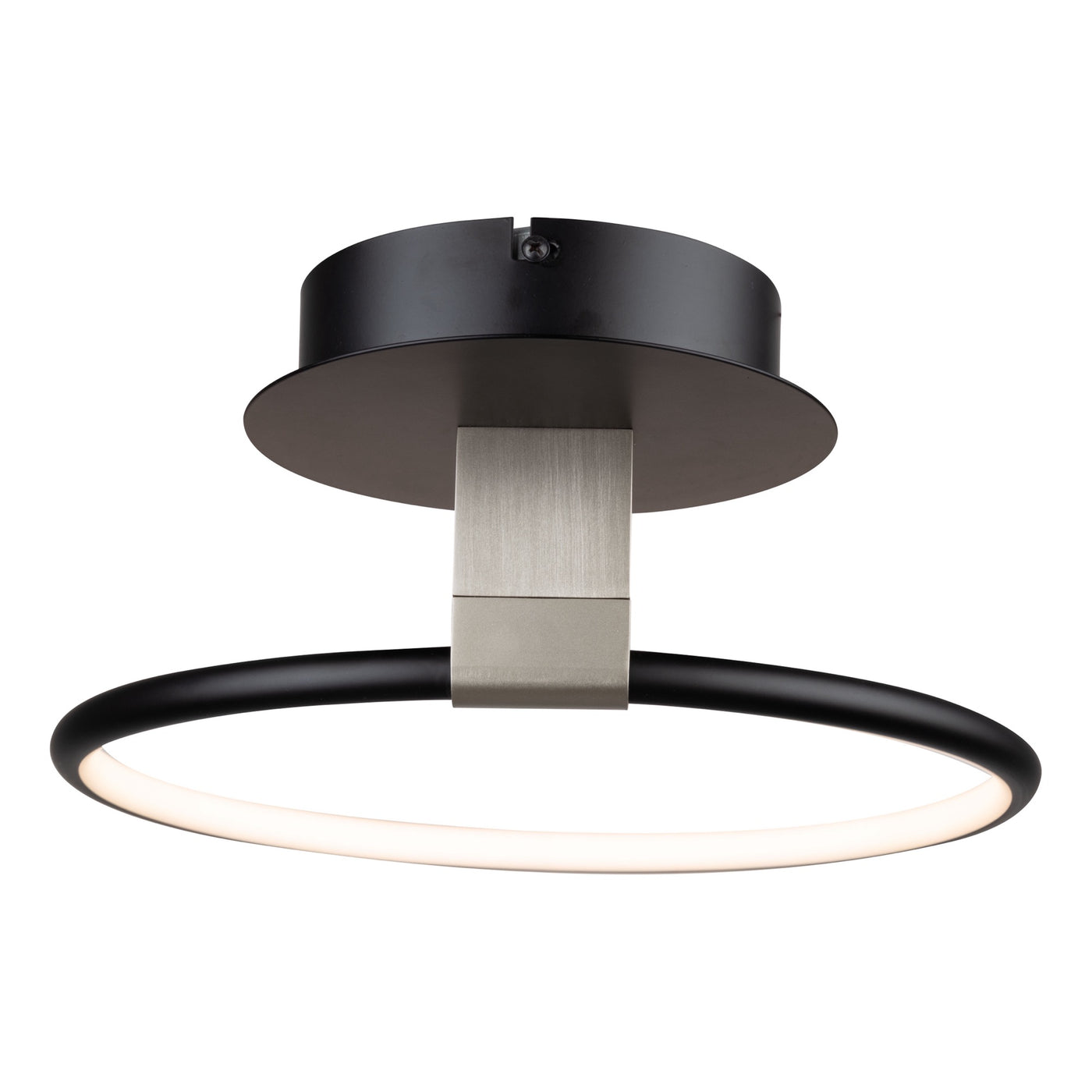 LED Black with Brushed Nickel Ring Frame with Acrylic Diffuser Semi Flush Mount