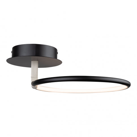 LED Black with Brushed Nickel Ring Frame with Acrylic Diffuser Semi Flush Mount