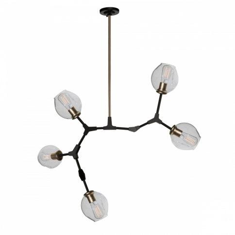 Steel Adjustable Branch Arm with Clear Glass Shade Chandelier - LV LIGHTING