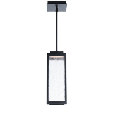 LED Aluminum Frame with Clear Seedy Glass Shade Outdoor Pendant - LV LIGHTING