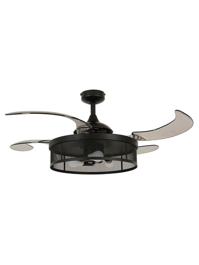 Steel with Mesh Shade Retractable Blade Ceiling Fan - LV LIGHTING