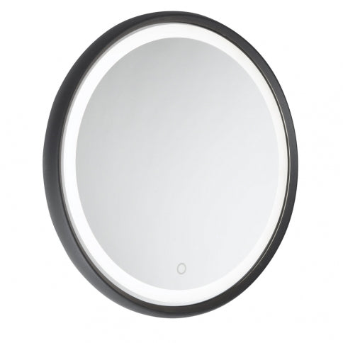 LED Black Frame Round Mirror