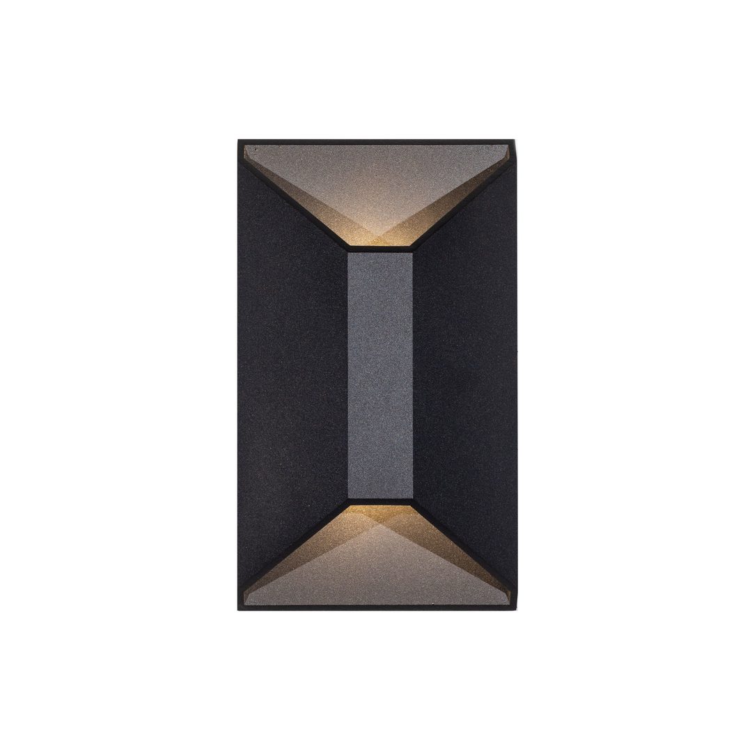 Black LED up and down outdoor wall light