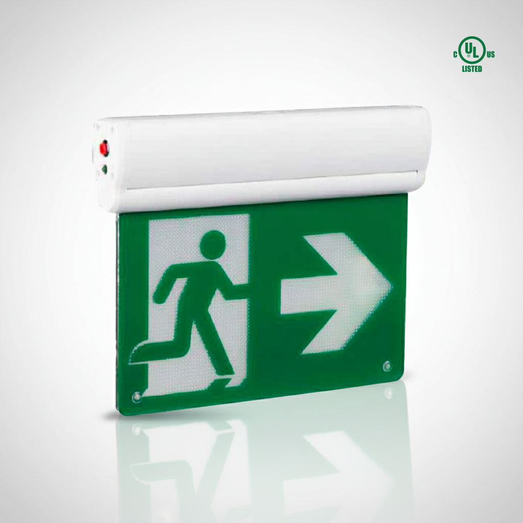 Edge-Lit Glass LED Running Man Exit Sign - OE-G026
