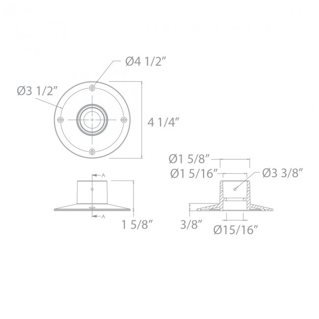 1" Inground Concrete Pour Kit by WAC Lighting - view 2