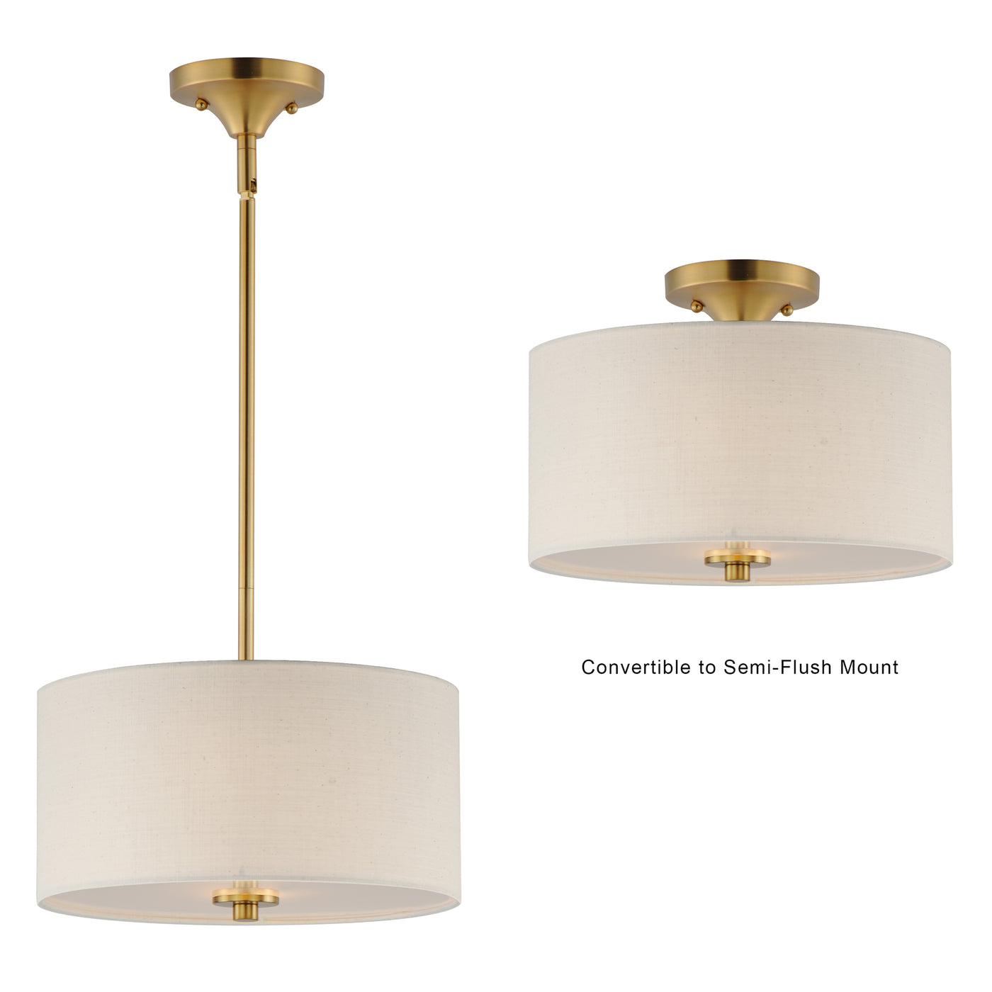 Bongo - 2 Light Pendant / Semi-Flush Mount