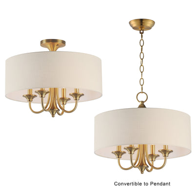 Bongo - 4 Light Pendant / Semi-Flush Mount