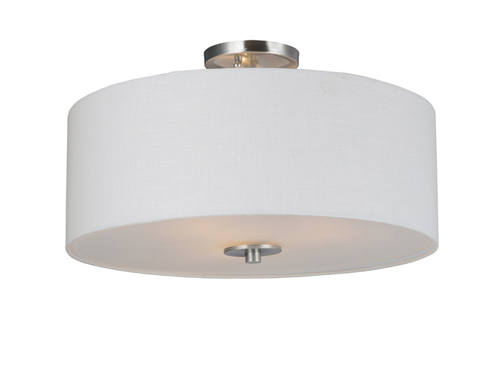 Bongo 3-Light Pendant / Semi-Flush Mount Wool / Satin Nickel