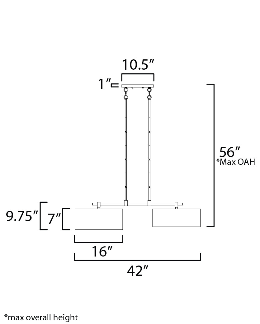 Bongo Pendant dimensions diagram