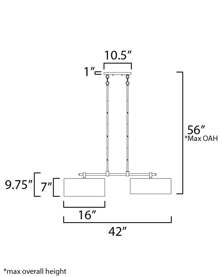 Bongo Pendant dimensions diagram