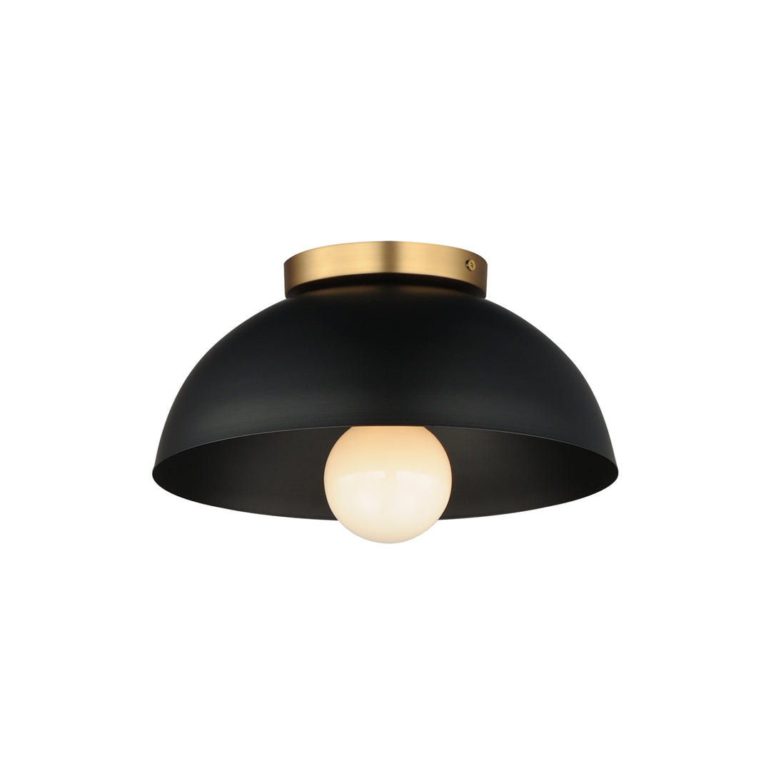 Thelonious Flush Mount Black / Natural Aged Brass