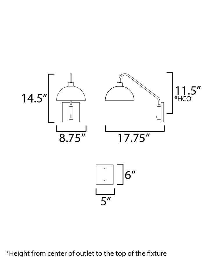 Thelonious Wall Sconce dimensions diagram
