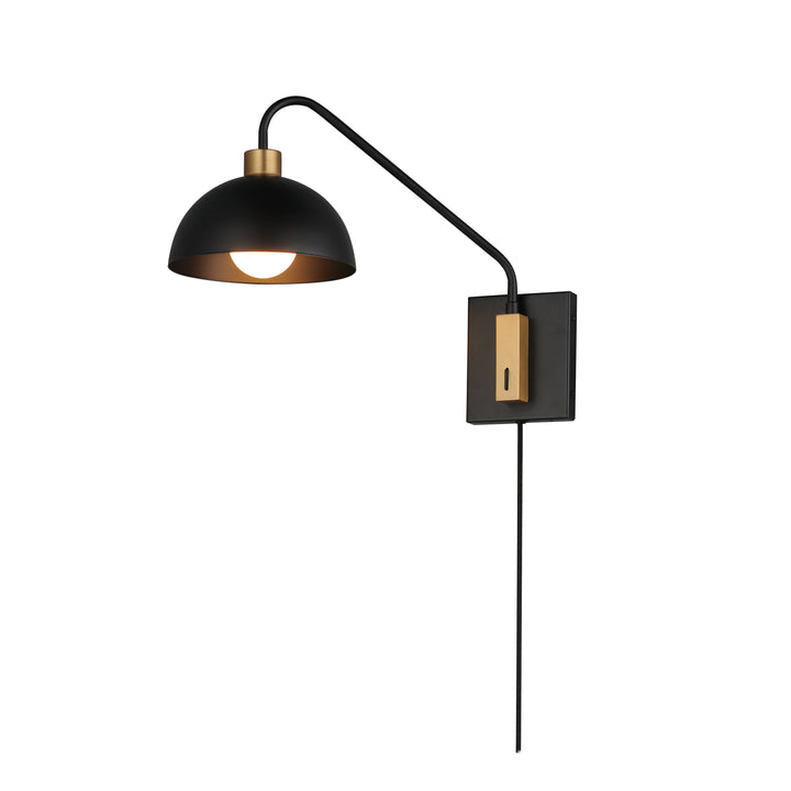 Thelonious Wall Sconce Black / Natural Aged Brass