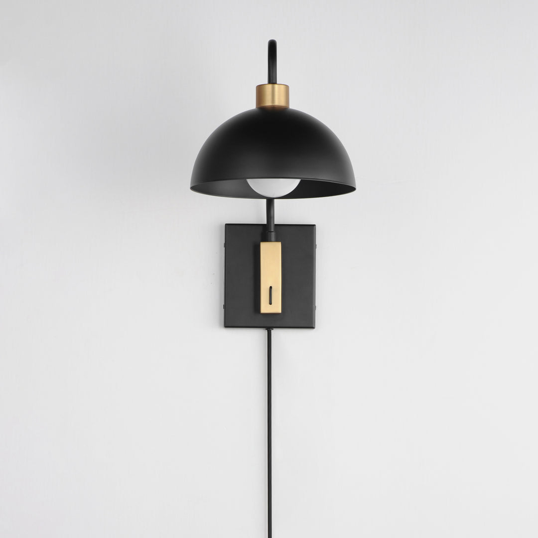 Thelonious Wall Sconce Black / Natural Aged Brass alternate view