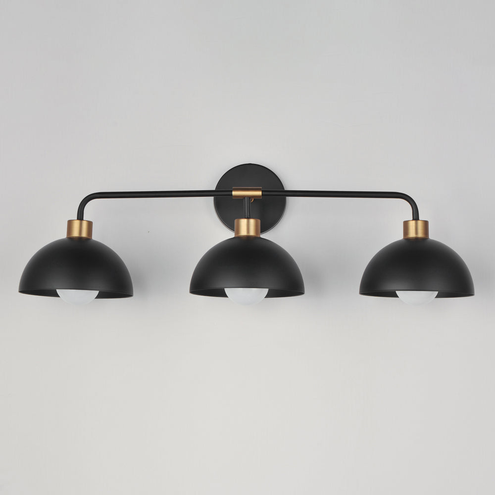 Thelonious 3-Light Bath Vanity Black / Natural Aged Brass alternate view