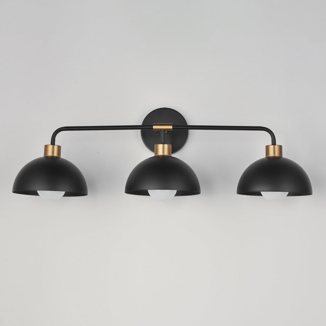 Thelonious 3-Light Bath Vanity Black / Natural Aged Brass alternate view
