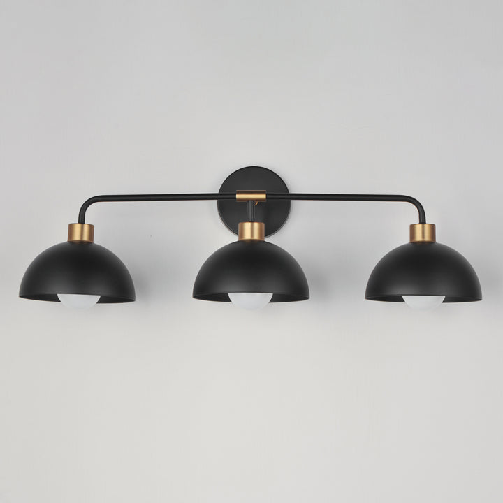 Thelonious 3-Light Bath Vanity Black / Natural Aged Brass alternate view