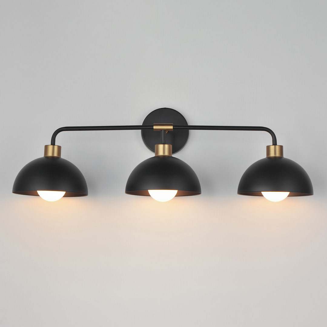 Thelonious 3-Light Bath Vanity Black / Natural Aged Brass alternate view