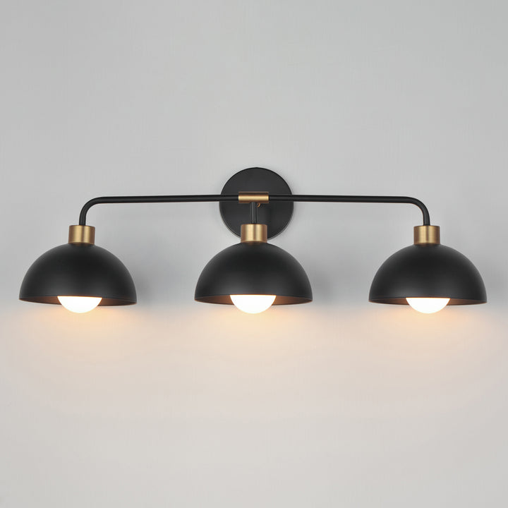Thelonious 3-Light Bath Vanity Black / Natural Aged Brass alternate view
